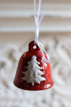 Dzwonek z Choinką, zawieszka świąteczna, wym.8x6cm  