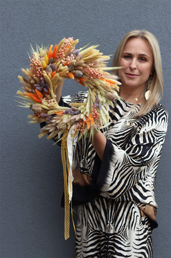 Farmerski, jesienny wianek z suszem, rozp.36cm