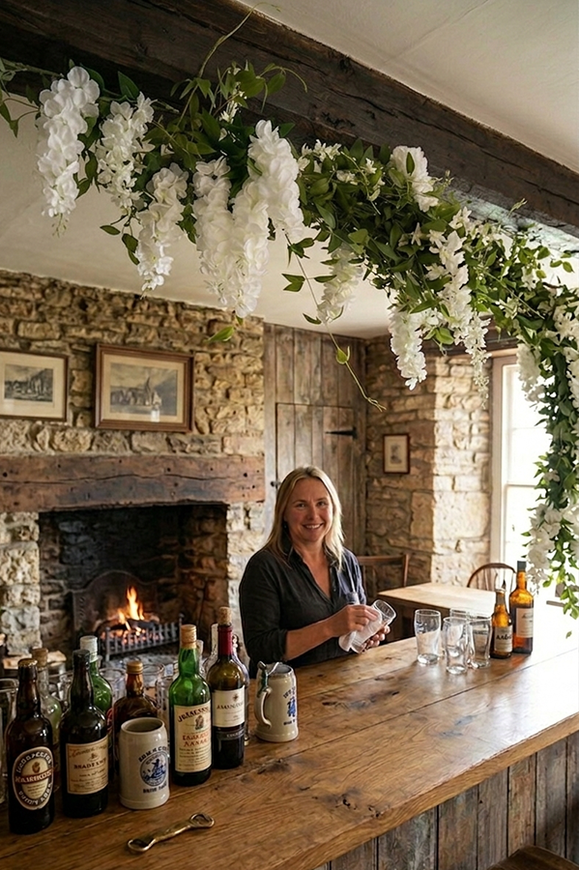 White Wisterina, stylowa girlanda ze sztucznych kwiatów