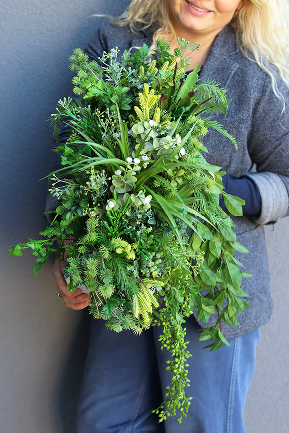 Anya Green Lento Sukulenty, zielona kompozycja w donicy
