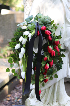 elegancki wieniec nagrobny, Patriota, wym.42x57cm