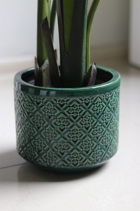 Bananowiec Porto, sztuczna roślina w donicy