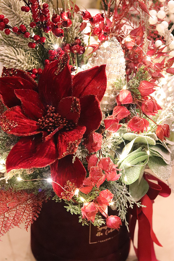 Bordo Xmas, flowerbox świąteczny LED