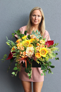 Miodowe Lata 4, barwna kompozycja nagrobna, wym.43x54cm 