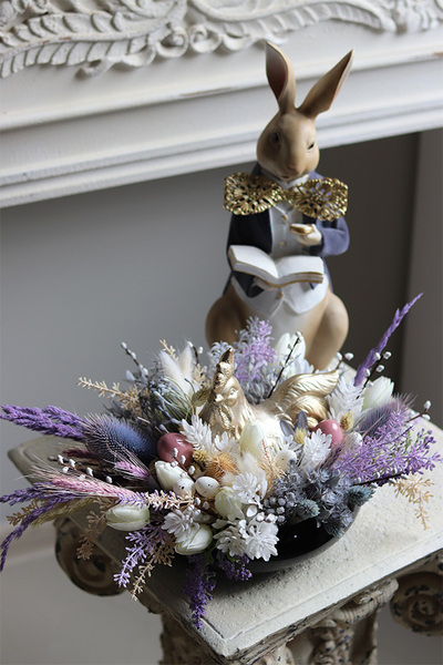  stroik wielkanocny ze złotą kurą, Very Peri