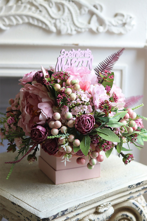 Dzień Babci i Dziadka Koperto Bela, wiosenny flowerbox, wym.25x30cm