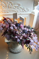 Mortario Christmas, dekoracja nagrobna z drewnianym krzyżem