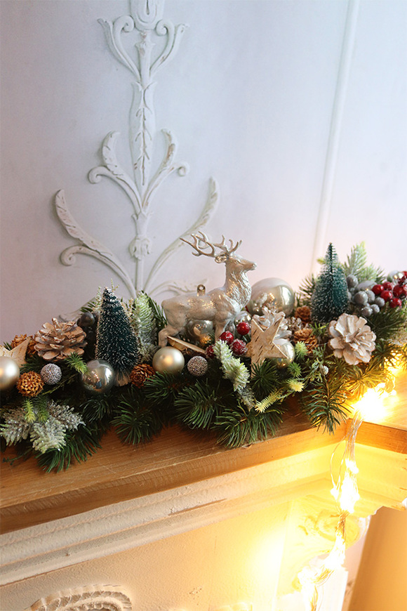 Jeleń na Rykowisku, bożonarodzeniowy stroik girlanda