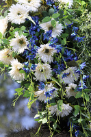 Blue Heart, wiązanka nagrobna w kształcie serca z dedykacją