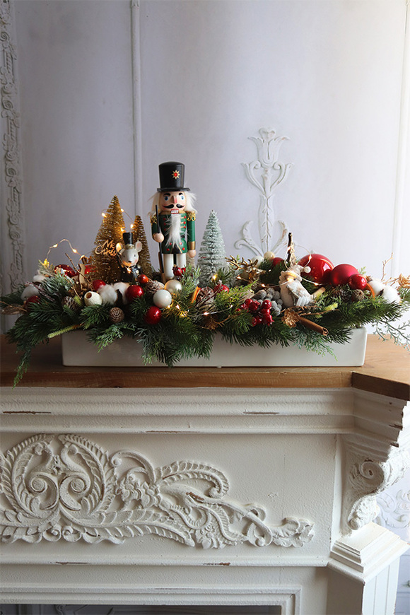 Dziadek do Orzechów Longia, świąteczny stroik LED