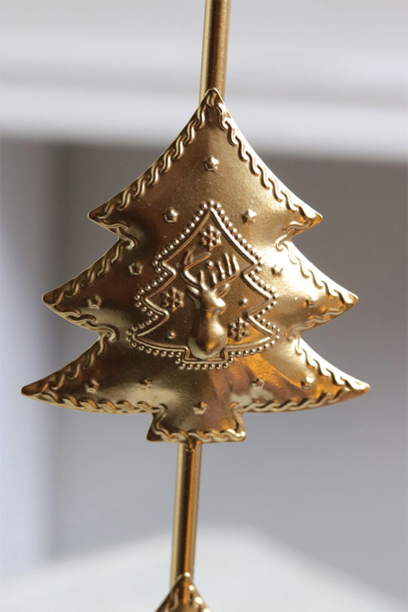 Merry Glamour, świecznik z choinką, złoty	