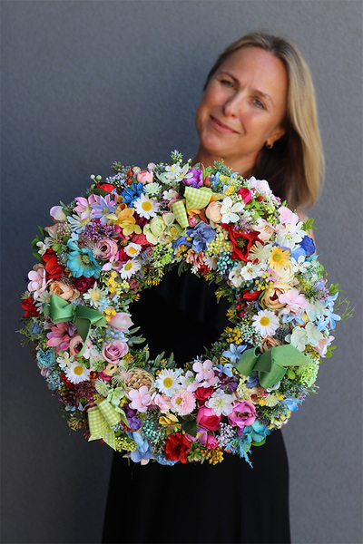 barwny wianek na drzwi, Kolorowe Lato 4, śr.46cm