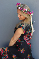 Turmina, kwiatowy wianek na głowę, rozmiar uniwersalny 