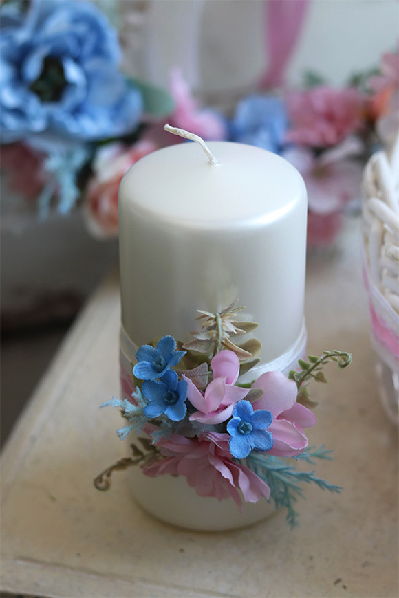 Ukrena, dekorowana świeca wielkanocna, wys.15cm 