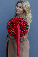 Karminowa Ekspresja, świąteczny wianek dekoracyjny