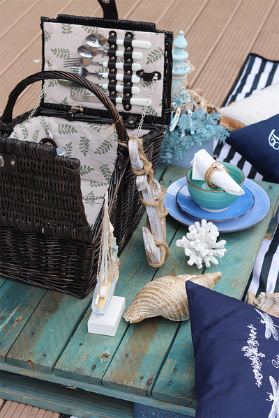 Chatou Nouve, kosz piknikowy z wyposażeniem, ciemnobrązowy