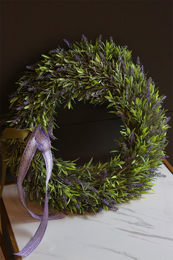 wysokiej jakości lawendowy wianek, Wiosenny Klimat, śr.40cm 