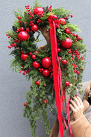 Zimowa Klasyka, świąteczny wianek z modrzewiem