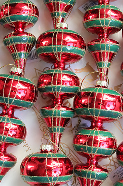 OD RĘKI American XMAS, szklane bombki w pudełku, F, 12 sztuk 