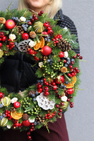 Christmas Decor 3, wianek świąteczny z lampkami LED