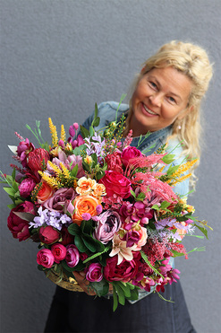 puchar z kwiatami Hellisano Round, wym.50x53cm 