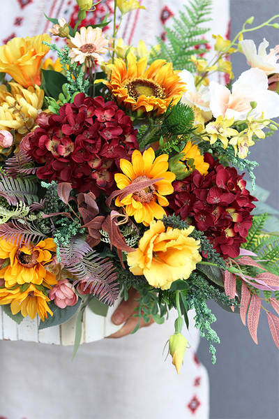 Jesień Miłości, dekoracja nagrobna w skrzynce