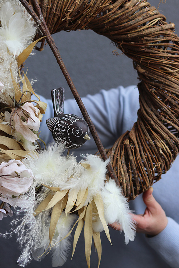 Benicjana, boho wianek na drzwi