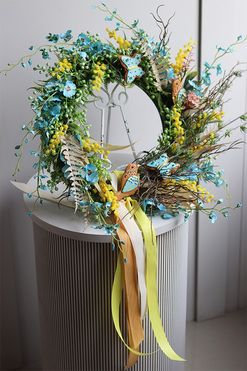 Romantic Therese, wiosenny wianek na drzwi, śr.40cm