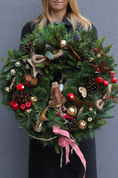 Laponia, wianek ze sztucznych sosnowych gałązek, śr.60cm