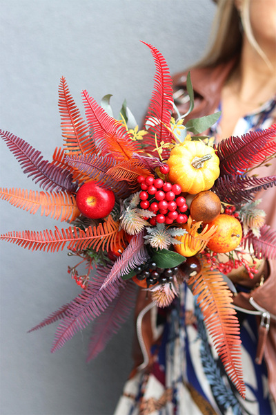 Jeżyk Autumn, jesienna kompozycja w naczyniu