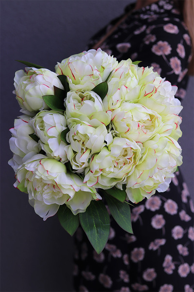 Aura, bukiet zielonych peonii, wys.38cm 