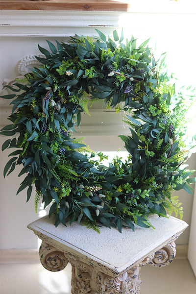 Boho Gretra Spring, zielony wianek z eukaliptusem