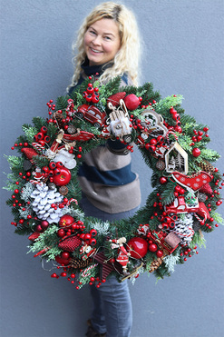 Christmas Moko, ogromny wianek świąteczny, śr.67cm