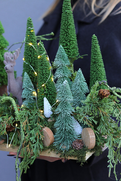 Leśne Zwierzęta, świąteczny stroik na stół