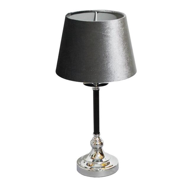 Sophista, lampa stołowa glamour, szary welur, wys.51cm
