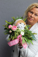 Nelida Angels, dekoracja nagrobna na plastrze drewna	