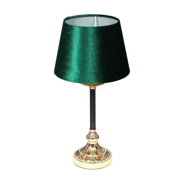 Sophista Gold, lampa stołowa glamour, zielony welur, wys.51cm 