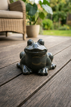 Żaba B, figurka ogrodowa ceramiczna, wym.17.5x21x22cm 