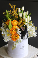 Króliczek w Ogrodzie, wiosenny flowerbox z figurką