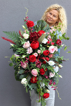 Marytto, elegancka wiązanka nagrobna, dł.90cm