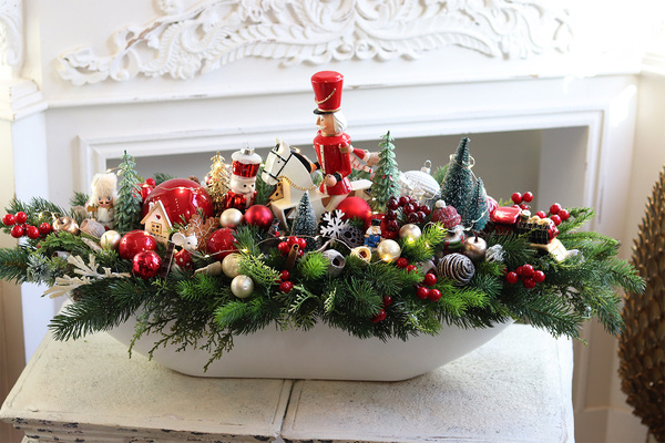 Christmas Estate Laos White, duży stroik świąteczny LED	