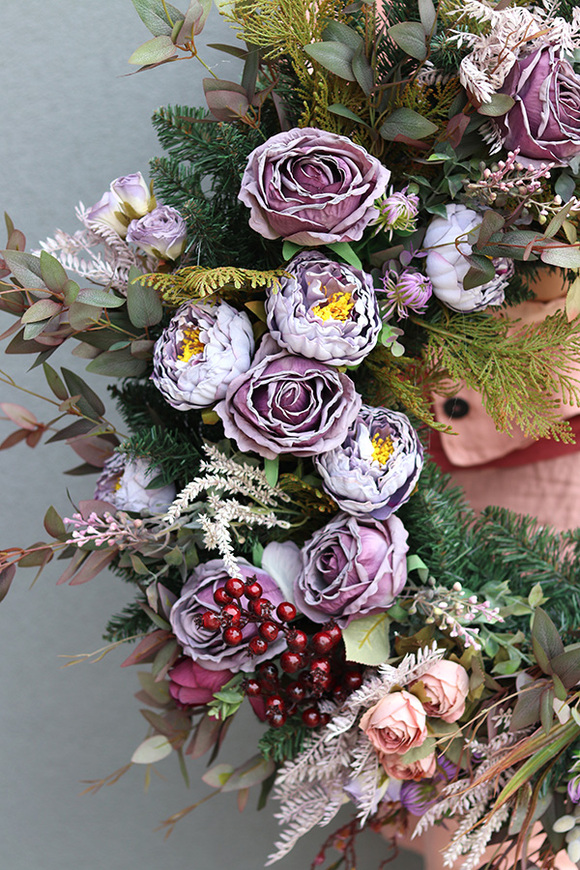 Fioletire, wysokiej jakości wieniec nagrobny, wym.65cm