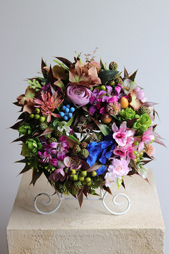 Stasia, kwiatowy wianek na drzwi, śr.30cm 