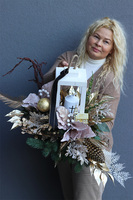 Angelo Garden Winter Wood, kompozycja nagrobna z lampionem