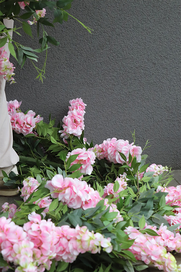 Wisteria Pink New girlanda z biało-różowymi kwiatami