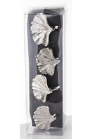 Ginko, obrączki na serwetki, miłorząb, srebrne