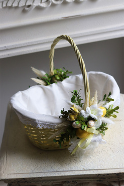 Tradycja, dwustronnie dekorowany koszyczek wielkanocny, wys.28cm