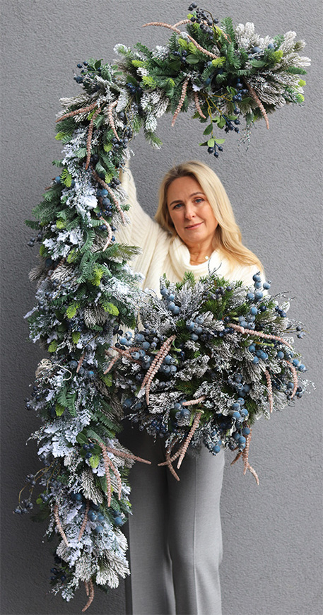 Borówkowa Zima, zimowa girlanda dekoracyjna, dł.200cm