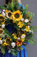 Słoneczniki, wysokiej jakości wieniec jesienny, śr.50cm