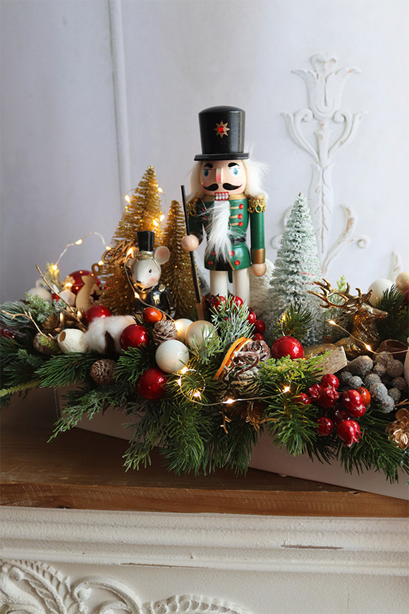 Dziadek do Orzechów Longia, świąteczny stroik LED